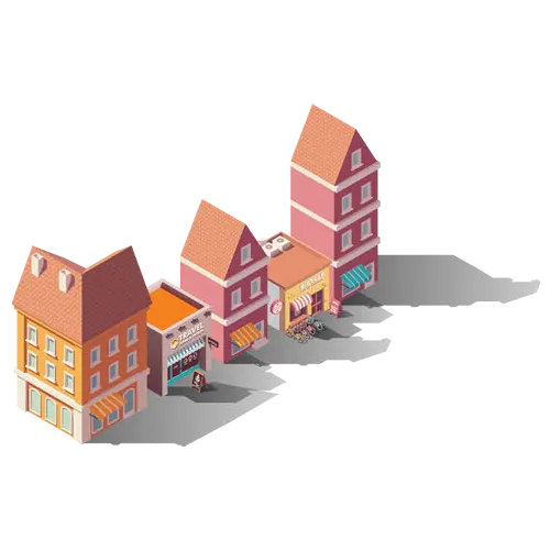 Illustration of the high street area