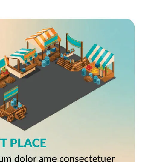 Illustration of the market place