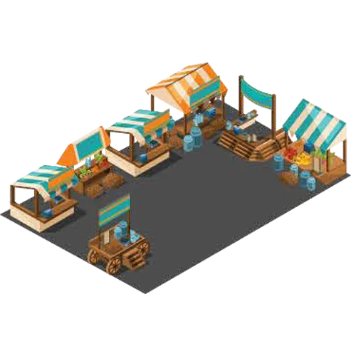 Illustration of the market place