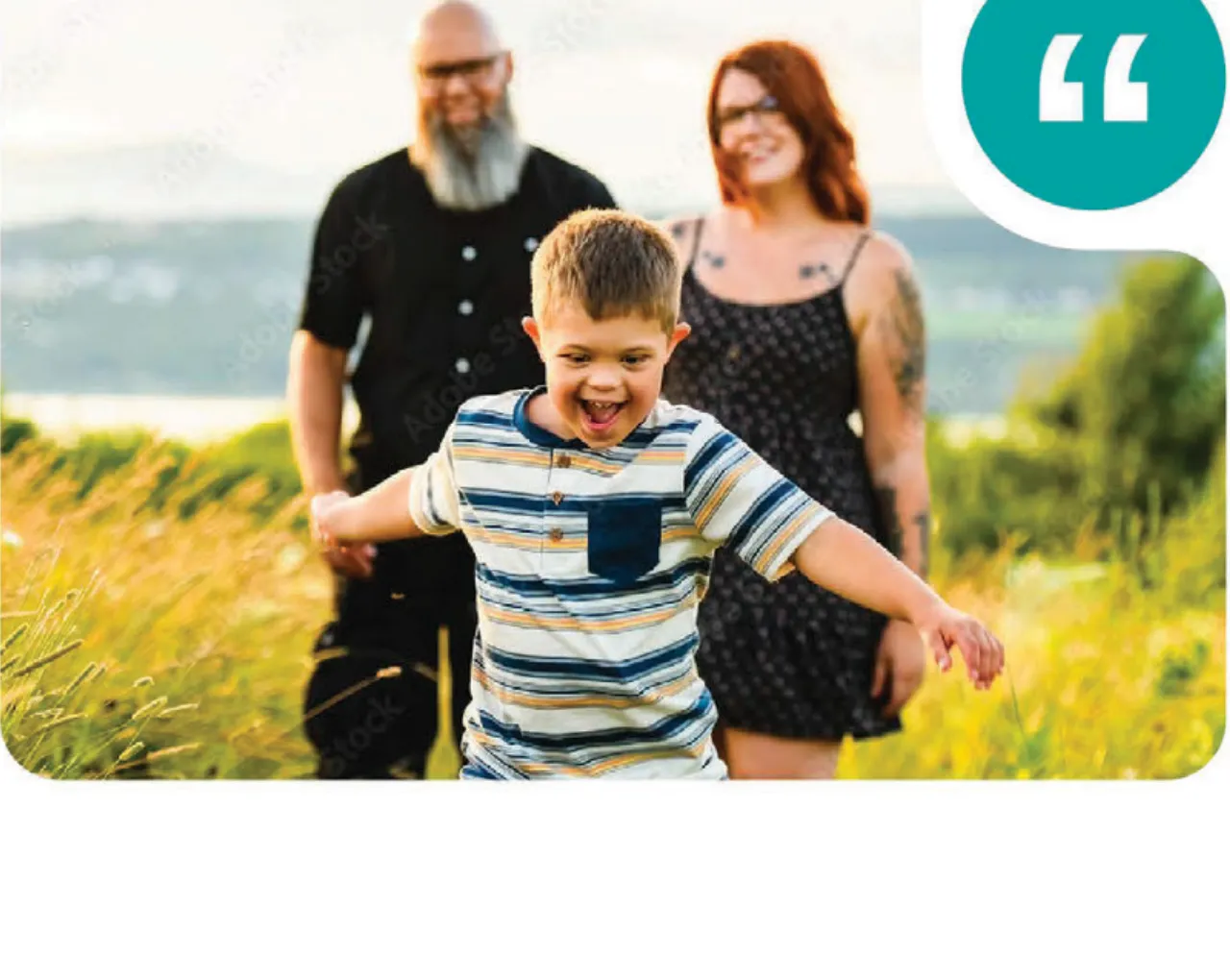 Family playing together outdoors